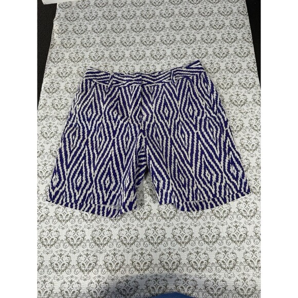 J. McLaughlin Pants - Women's J. McLaughlin Dawson Shorts Purple/White Diamond Print 3% Spandex Size 4